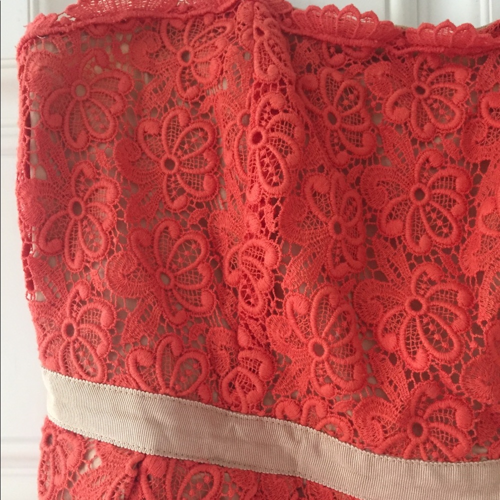 Anthropologie McGinn Coral & Sand dress, size 4 - Picture 4 of 7